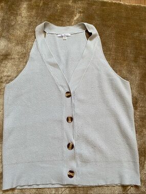 Vita Milano Light Sage Knit Halter Shell